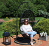 Virasat Single Seater Hanging Swing With Stand For Balcony, Garden Swing (Black)-VIRASAT FURNITURE & FURNISHING
