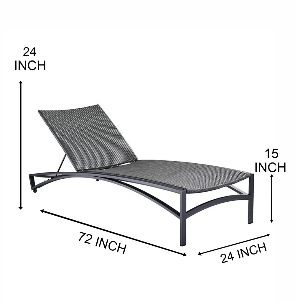 Virasat Outdoor Swimming Poolside Lounger Grey 72 Inch-VIRASAT FURNITURE & FURNISHING