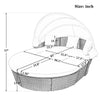 Virasat Outdoor Poolside Sunbed With Cushion Daybed (Black)-VIRASAT FURNITURE & FURNISHING