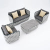 Virasat Outdoor Garden Balcony Sofa Set 2 Seater, 2 Single seater and 1 Center Table Set, Braid & Rope (Grey)-VIRASAT FURNITURE & FURNISHING