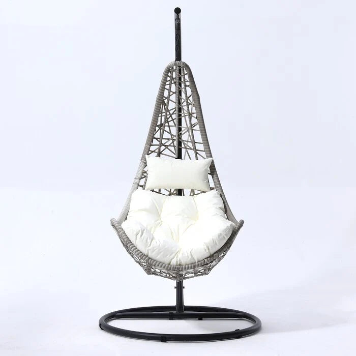 VIRASAT FURNITURE ANASTASIO SINGLE SEATER HANGING SWING WITH STAND FOR BALCONY & GARDEN SWING (SEA SHELL)