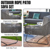 VIRASAT FURNITURE 6-SEATER L-SHAPE OUTDOOR ROPE SOFA SET (GREY)