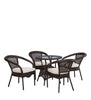 Virasat Outdoor Patio Seating Set 4 Chairs and 1 Table Set (Dark Brown)-VIRASAT FURNITURE & FURNISHING