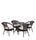 Virasat Outdoor Patio Seating Set 4 Chairs and 1 Table Set (Dark Brown)-VIRASAT FURNITURE & FURNISHING