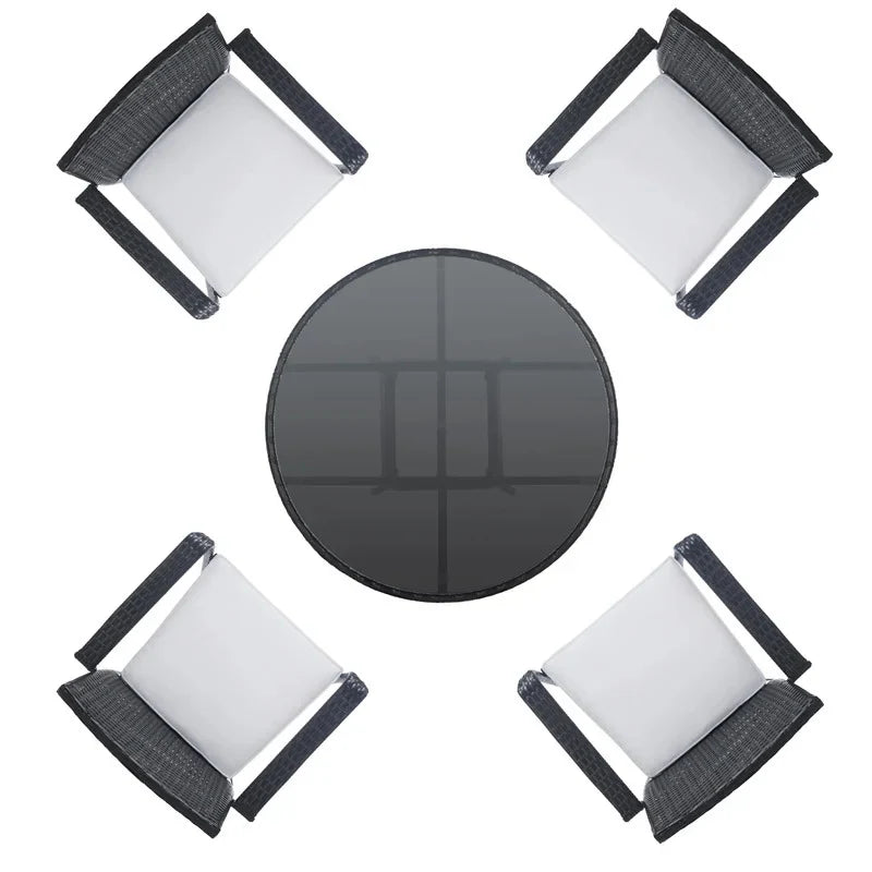 Virasat Outdoor Patio Seating Set 4 Chairs and 1 Table Set (Black)-VIRASAT FURNITURE & FURNISHING