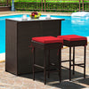 Virasat Outdoor Patio Bar Sets 2 Chairs 1 Table Dark Brown-VIRASAT FURNITURE & FURNISHING