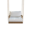 Virasat Single Seater Hanging Swing Without Stand For Balcony, Garden Swing (White + Tan) Braided & Rope-VIRASAT FURNITURE & FURNISHING