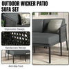 VIRASAT FURNITURE 4 SEATER L-SHAPE OUTDOOR PATIO SOFA SET WITH THICK CUSHIONS & SIDE TABLE (GREY)