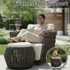 VIRASAT FURNITURE Outdoor Rope 3-Piece Patio Sofa Set (Grey & Off-White)