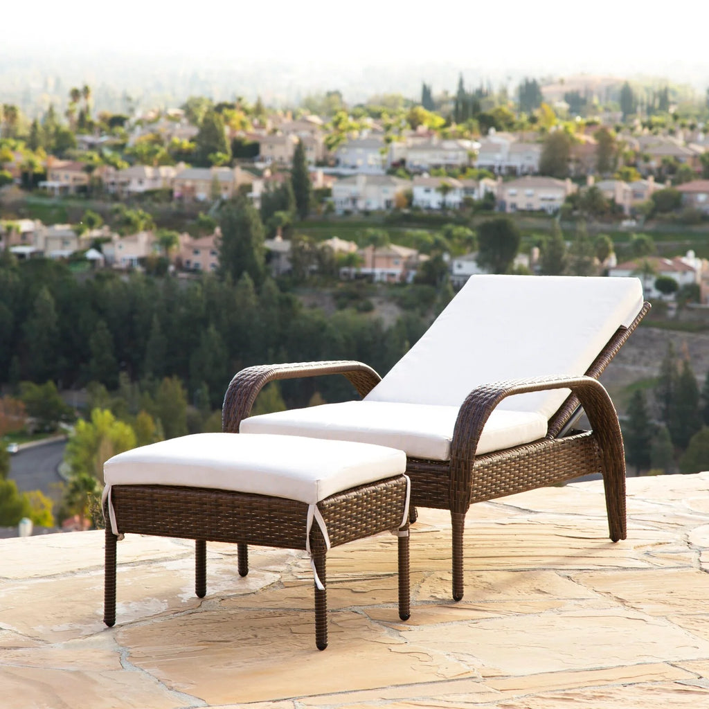 Virasat Outdoor Swimming Poolside Lounger Dark Brown-VIRASAT FURNITURE & FURNISHING