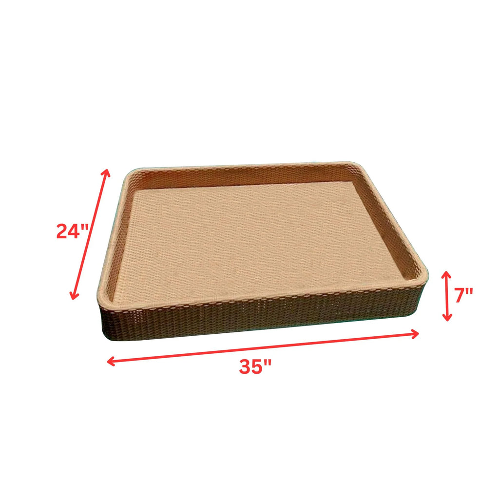 Virasat Luxury Floating Serving Tray For Swimming Pool - Light Brown (Rectangle)-VIRASAT FURNITURE & FURNISHING