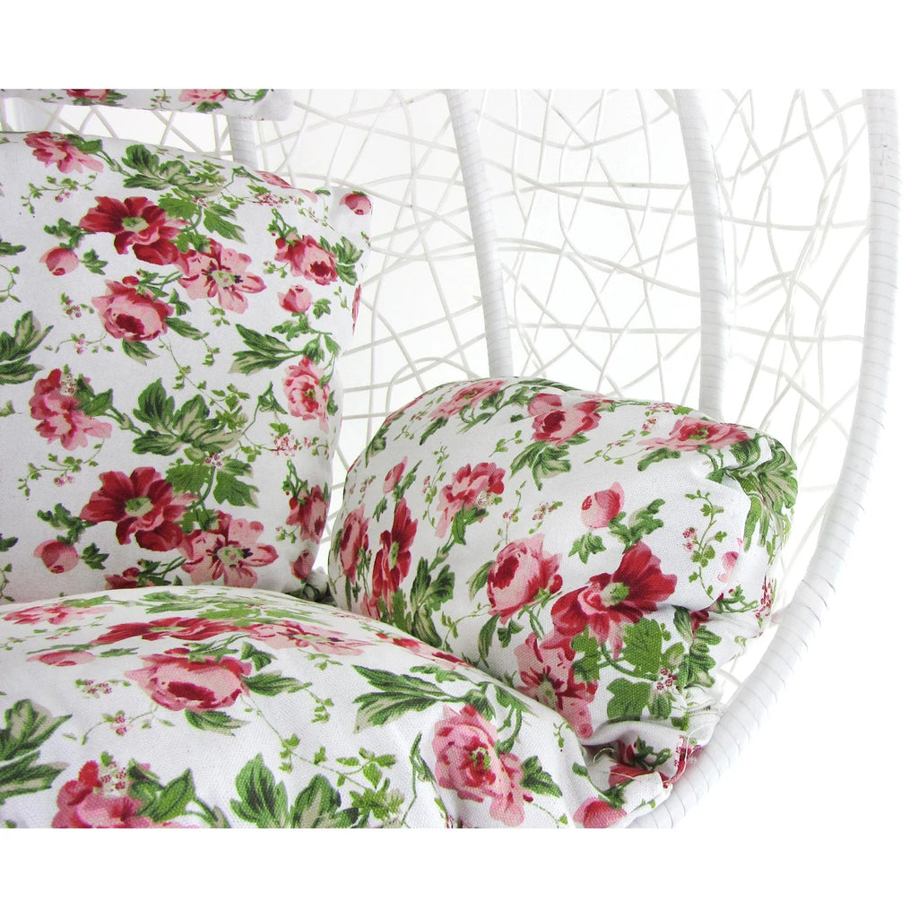 Virasat Single Seater Hanging Swing With Stand For Balcony, Garden Swing (White)-VIRASAT FURNITURE & FURNISHING