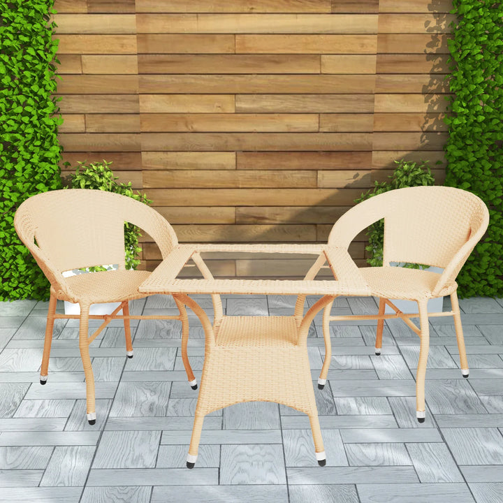 Virasat Hapit Outdoor Patio Seating Set 2 Chairs and 1 Table Set