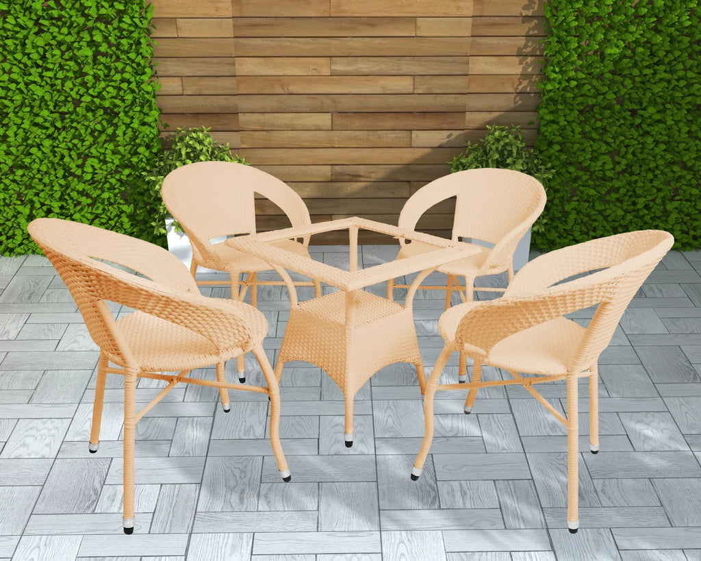 Virasat Outdoor Patio Seating Set 4 Chairs and 1 Table Set-VIRASAT FURNITURE & FURNISHING