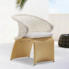 Virasat Outdoor Patio Seating Set 4 Chairs and 1 Table Set (Tan + White)-VIRASAT FURNITURE & FURNISHING