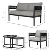 Virasat Outdoor Sofa Set 2 Seater, 2 Single seater and 1 Center Table (Black)-VIRASAT FURNITURE & FURNISHING