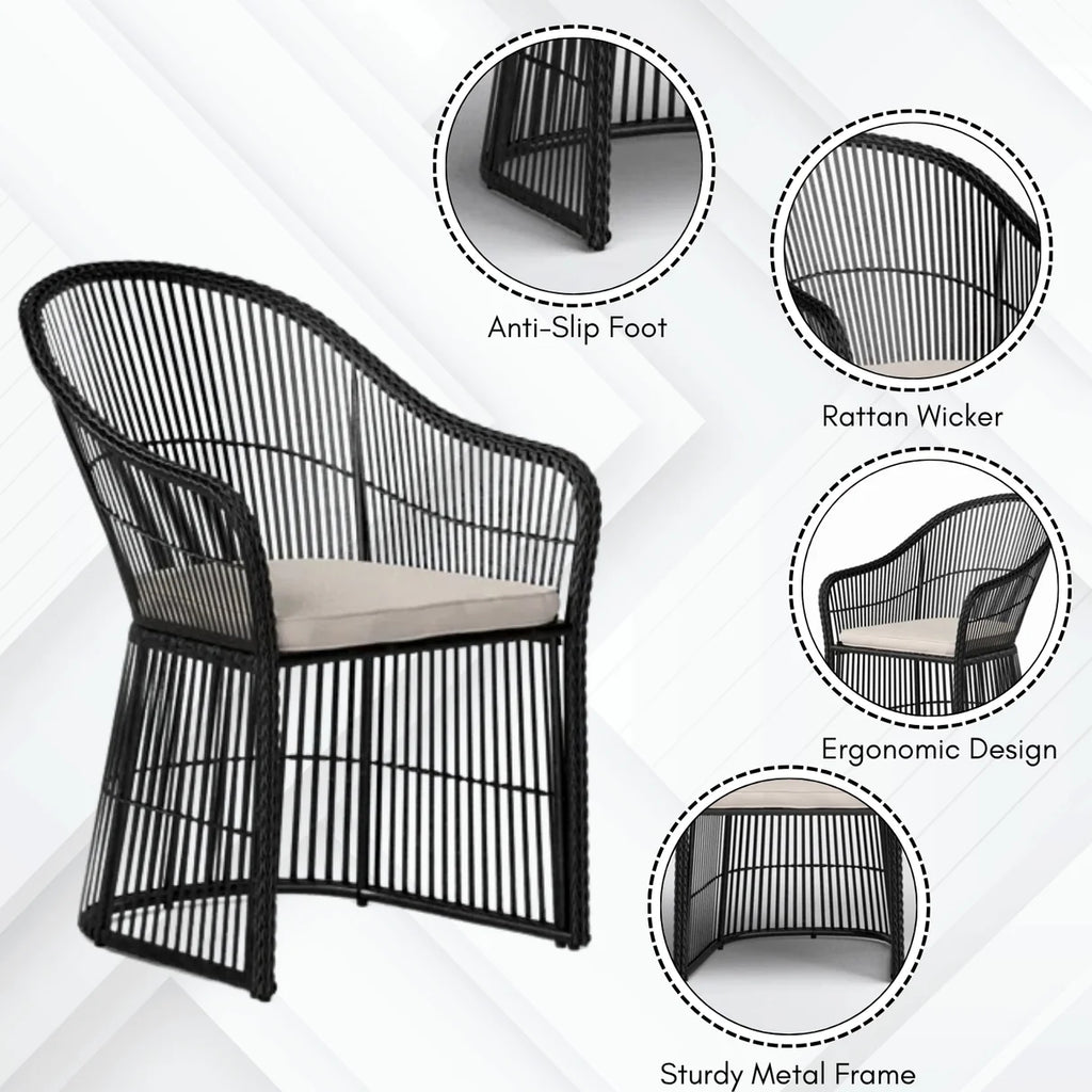 VIRASAT FURNITURE 3-Piece Outdoor Rattan Wicker Patio Set