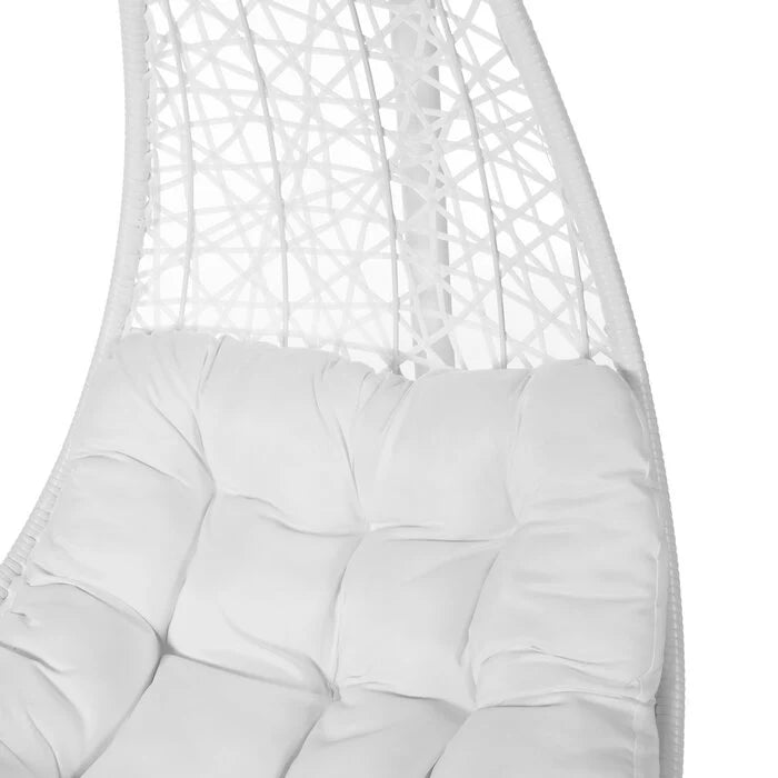 Virasat Vanda Single Seater Hanging Swing With Stand For Balcony , Garden Swing (White)