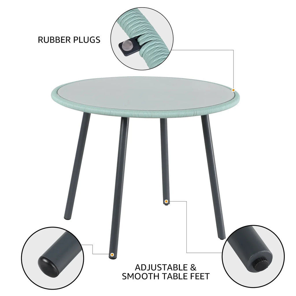 Virasat Outdoor Patio Seating Set 4 Chairs and 1 Table Set (Turquoise)-VIRASAT FURNITURE & FURNISHING
