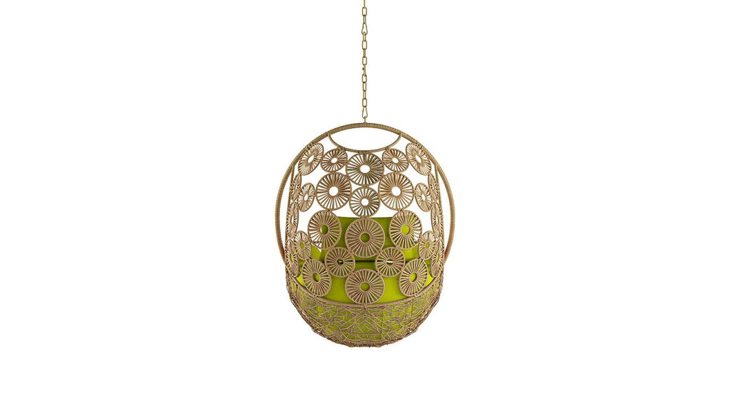 Virasat Single Seater Hanging Swing Without Stand For Balcony , Garden Swing (Honey)-VIRASAT FURNITURE & FURNISHING