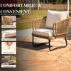 VIRASAT FURNITURE OUTDOOR ROPE SOFA SET 7-SEATER WITH OTTOMANS (BEIGE & OFF-WHITE)
