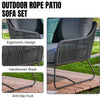 VIRASAT FURNITURE L-SHAPE OUTDOOR ROPE SOFA SET 6-SEATER WITH CENTER TABLE (GREY)
