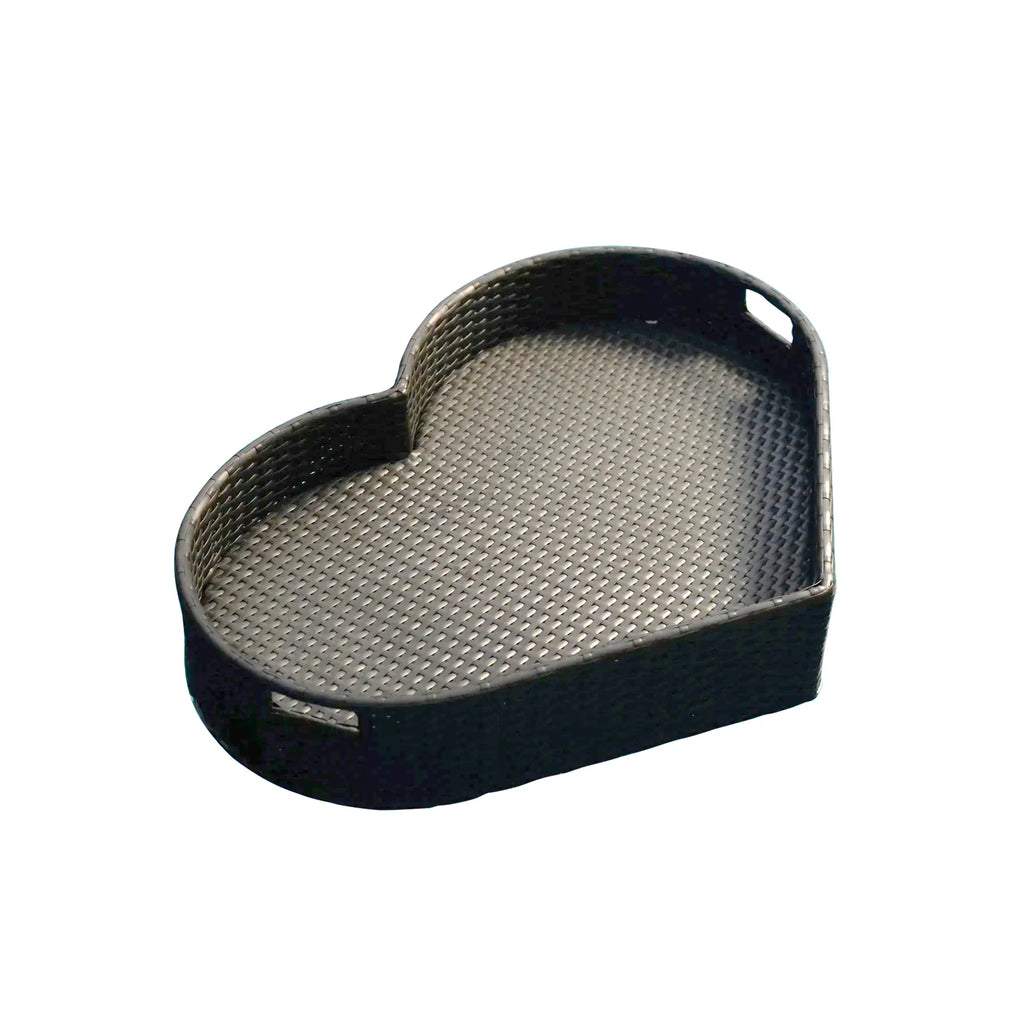Virasat Luxury Floating Serving Tray For Swimming Pool - Brown (Heart Shape)-VIRASAT FURNITURE & FURNISHING