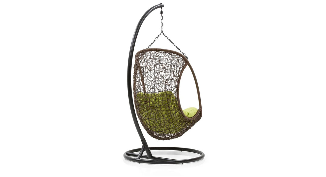 Virasat Nucci Single Seater Hanging Swing With Stand For Balcony , Garden Swing (Dark Brown)