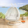 Virasat Double Seater Hanging Swing With Stand For Balcony, Garden Swing (White)-VIRASAT FURNITURE & FURNISHING