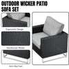 VIRASAT FURNITURE L-SHAPE OUTDOOR RATTAN WICKER SOFA SET 7-SEATER