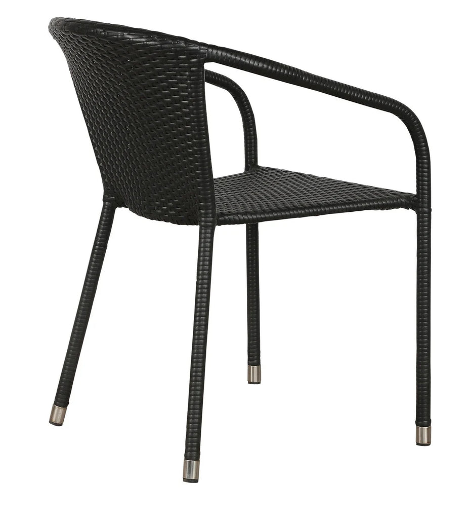 Virasat Outdoor Patio Seating Set 4 Chairs and 1 Table Set (Black)-VIRASAT FURNITURE & FURNISHING