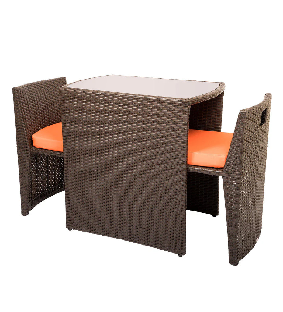 Virasat Outdoor Patio Seating Set 2 Chairs and 1 Table Set (Brown)-VIRASAT FURNITURE & FURNISHING