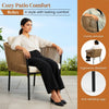 VIRASAT FURNITURE OUTDOOR ROPE PATIO SET WITH GLASS TOP TABLE (BEIGE & OFF-WHITE)