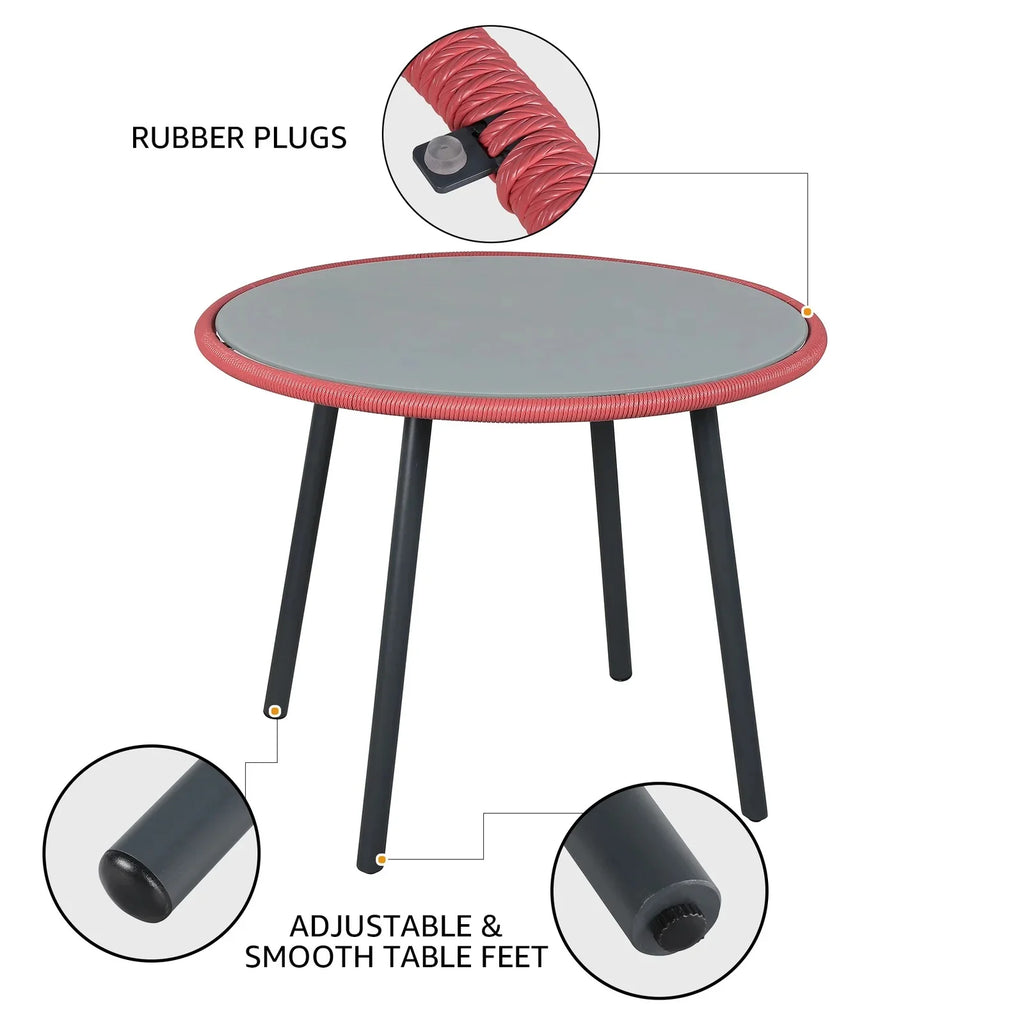 Virasat Patio Seating Set 4 Chairs and 1 Table Set (Light Red)-VIRASAT FURNITURE & FURNISHING