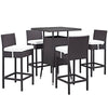 Virasat Outdoor Patio Bar Sets 4 Chairs and 1 Table (Dark Brown)-VIRASAT FURNITURE & FURNISHING
