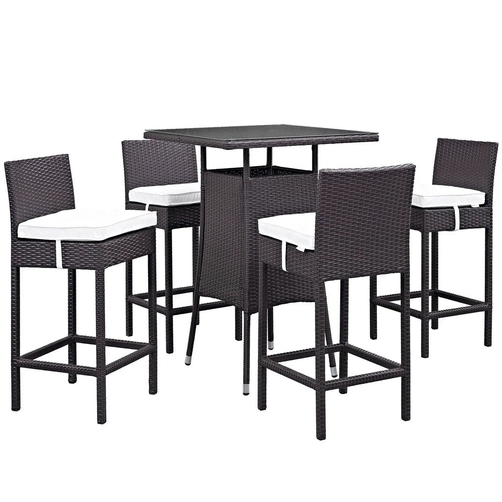 Virasat Outdoor Patio Bar Sets 4 Chairs and 1 Table (Dark Brown)-VIRASAT FURNITURE & FURNISHING