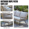 VIRASAT FURNITURE 6 SEATER L-SHAPE OUTDOOR ROPE SOFA SET