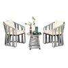 VIRASAT FURNITURE Outdoor Rope 3-Piece Patio Set (Grey & Cream)