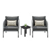 VIRASAT FURNITURE 3-Piece Outdoor Rope Patio Furniture Set with Cushions & Center Table – Beige