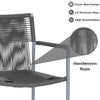 VIRASAT FURNITURE Outdoor Rope 3-Piece Patio Set (Grey)
