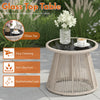VIRASAT FURNITURE Outdoor Rope 3-Piece Patio Set (Beige & Off-White)