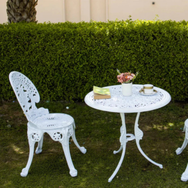 Virasat Cast Aluminium Garden Patio Seating 2 Chair and 1 Table Set