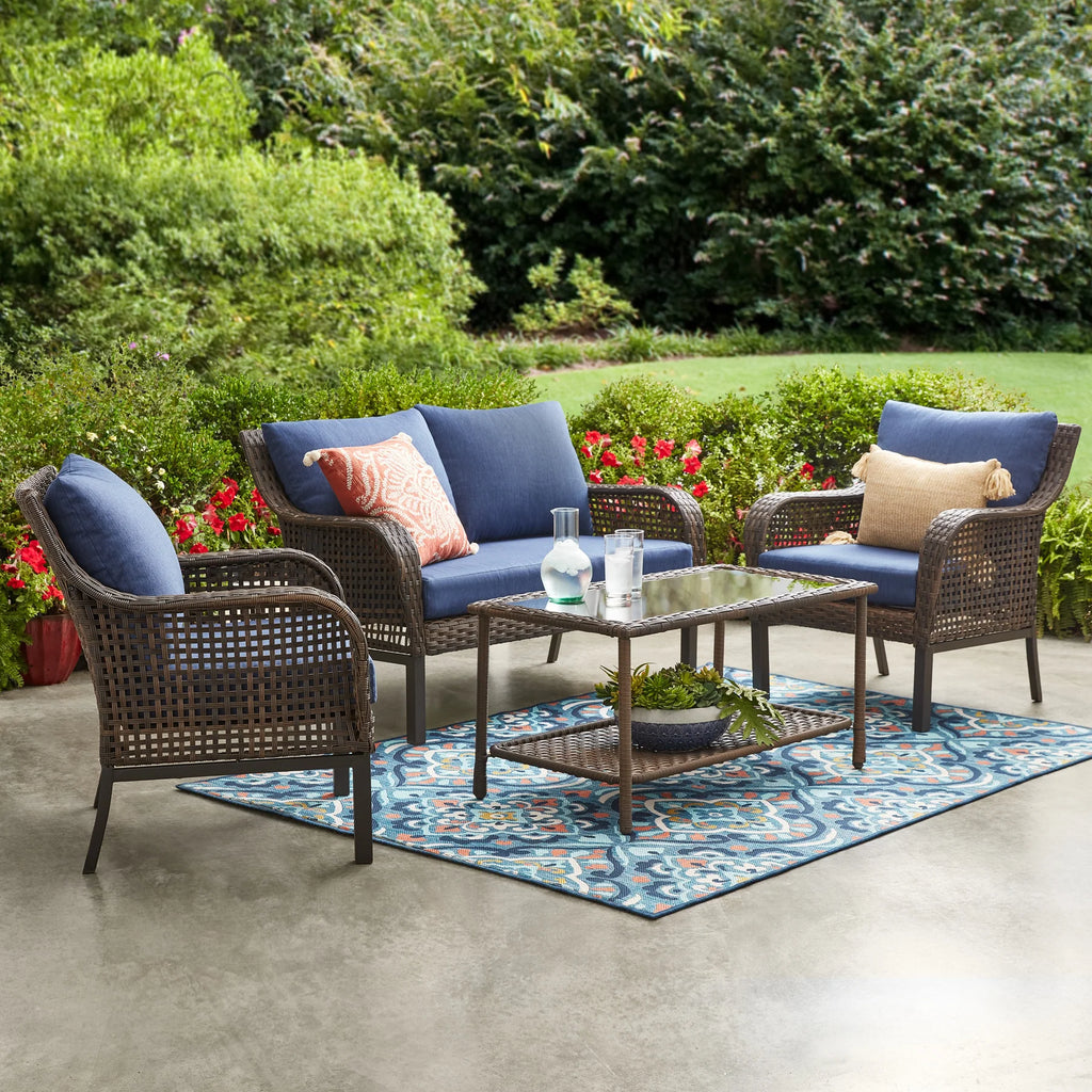 Virasat Outdoor Sofa Set 2 Seater, 2 Single Seater and 1 Center Table (Brown)-VIRASAT FURNITURE & FURNISHING