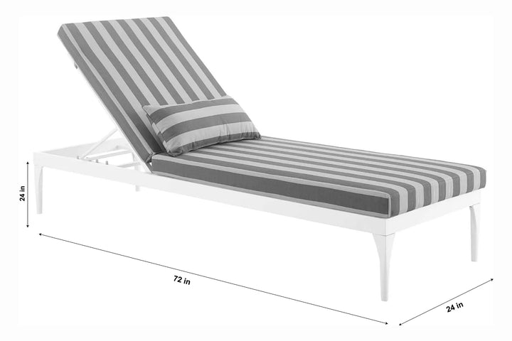 Virasat Hattie Outdoor Swimming Poolside Lounger (White + Grey ) Set of 2