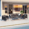 Virasat Outdoor Garden Balcony Sofa Set 3 Seater, 2 Single Seater and 1 Table Set Braid & Rope (Dark Grey)-VIRASAT FURNITURE & FURNISHING