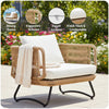 VIRASAT FURNITURE OUTDOOR ROPE SOFA SET 7-SEATER WITH 2 OTTOMANS (TAN)