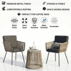VIRASAT FURNITURE ODILA OUTDOOR PATIO SEATING SET 2 CHAIRS AND 1 TABLE SET (GREY+BROWN) BRAIDED & ROPE