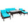 Virasat Outdoor Garden Balcony Sofa Set 3 Seater, 2 Single Seater and 1 Center Table and 2 Ottoman Set (Brown + Aqua Blue)-VIRASAT FURNITURE & FURNISHING