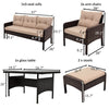 Virasat Outdoor Garden Balcony Sofa Set 3 Seater, 2 Single Seater, 2 Ottoman and 1 Center Table Conversation Set (White + Tan)-VIRASAT FURNITURE & FURNISHING