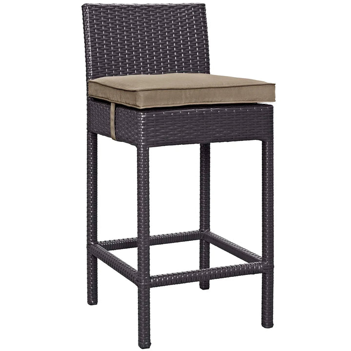 Virasat Lomeo Outdoor Patio Bar Sets 4 Chairs and 1 Table (Dark Brown)